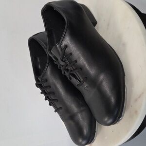Dance Class Womens Leather Black Leather Tap Shoes Size 7.5